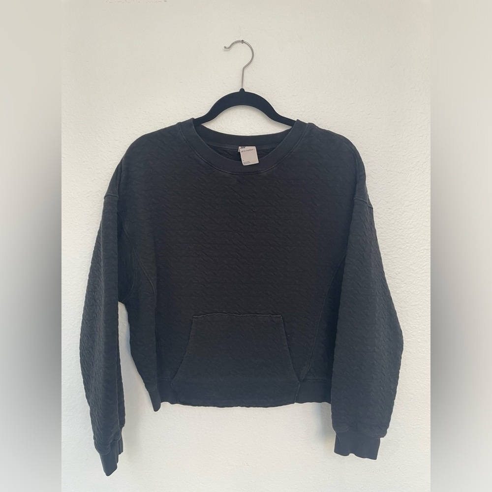 All in Motion Charcoal Quilted Pullover